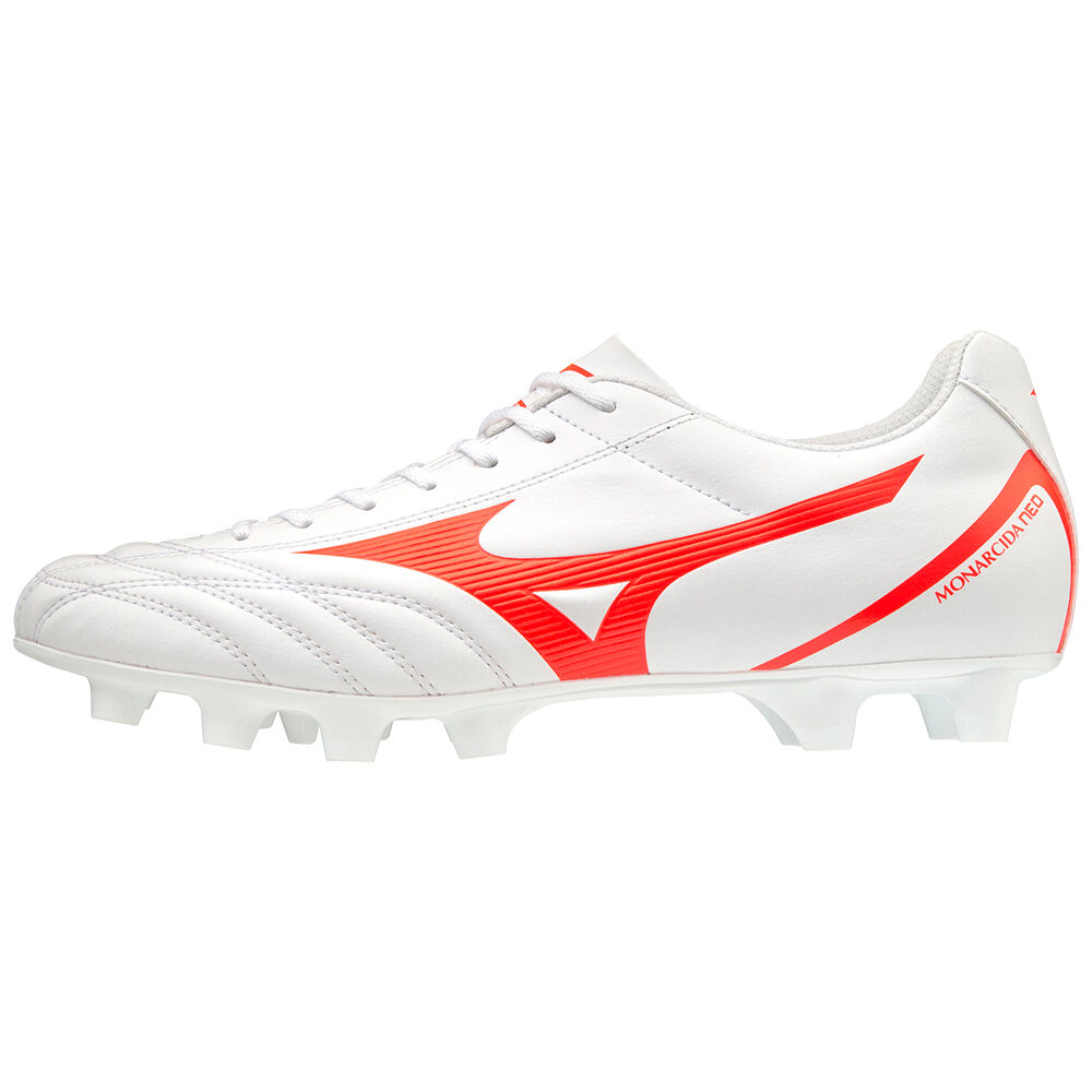 Chuteiras Mizuno Monarcida Neo Select - Homem - Branco/Coral - JGXQZ1532